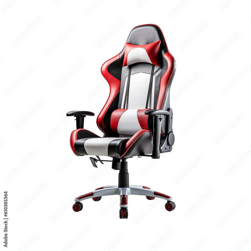 Red Leather Gaming Chairs isolated on transparent background with ...