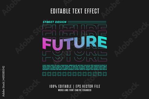 Future Editable Text Effect Urban Street Wear Style Premium Vector