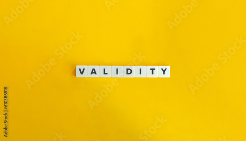Validity Word on Block Letter Tiles.