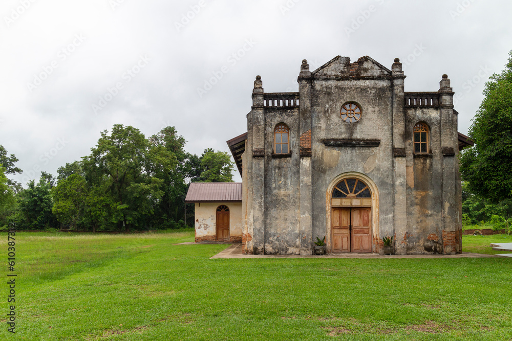 The ancient church that remains to be seen in Ban Kham Kem Nakhon Phanom Province, Thailand