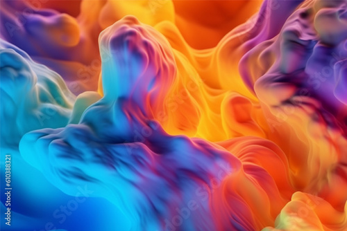  Abstract colorful wave background, generative ai