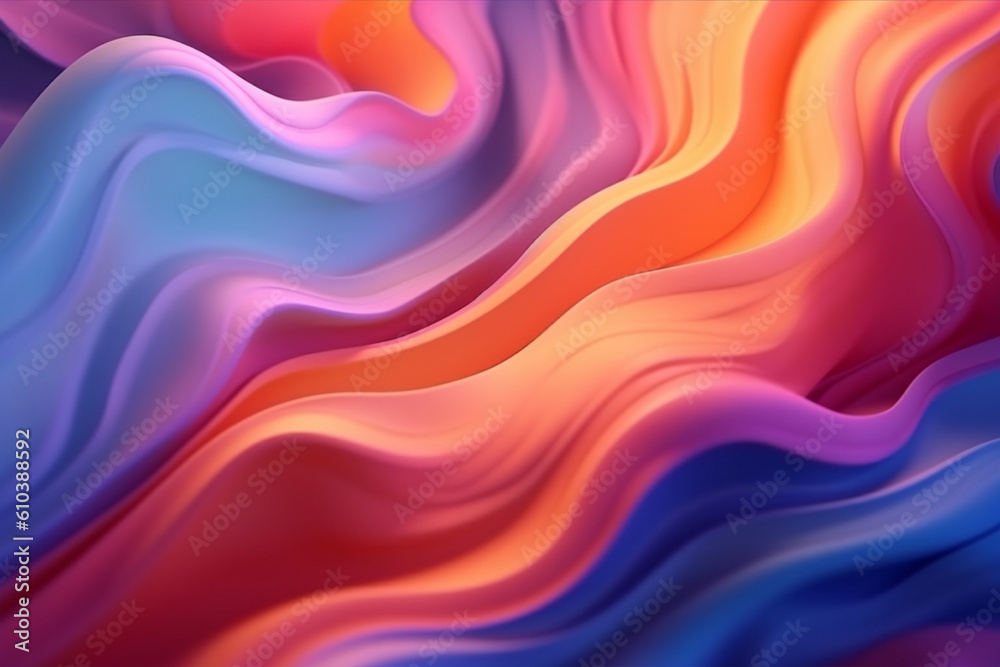 Abstract colorful wave background, generative ai