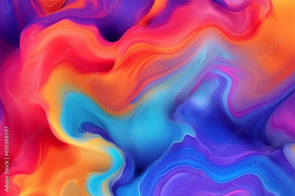 Abstract colorful wave background, generative ai