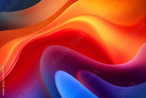 Abstract colorful wave background, generative ai