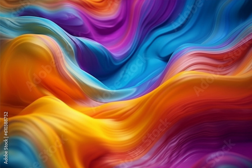 Abstract colorful wave background, generative ai