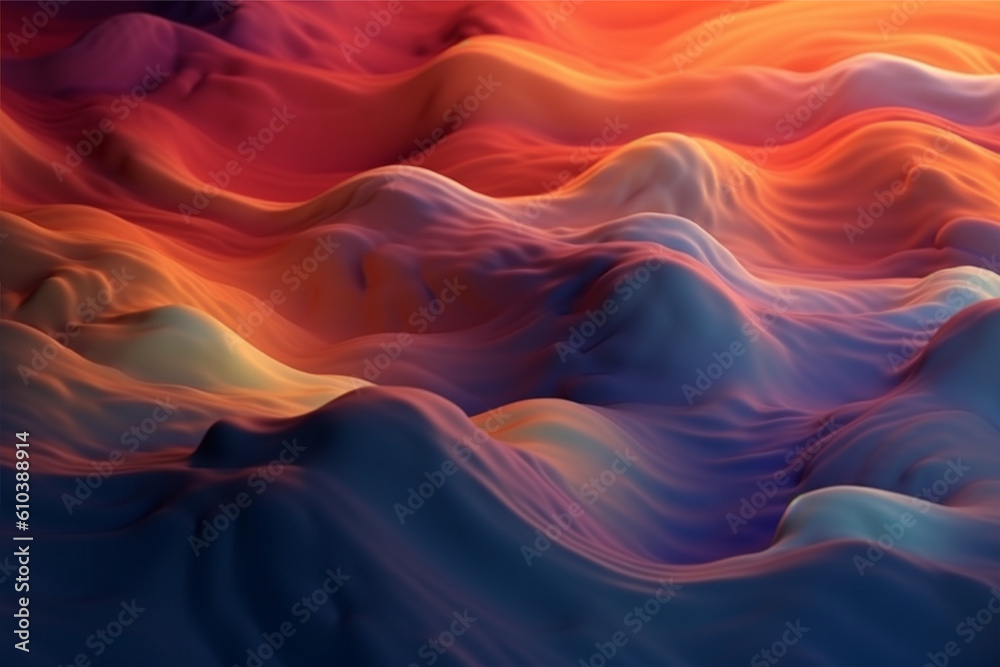 Abstract colorful wave background, generative ai