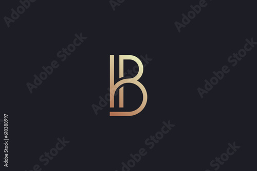 hb letter line style design modern luxury creative golden wordmark design typography illustration, hb, hb initials, hb luxury