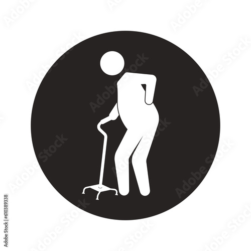 old man with crutches icon