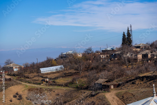 Amazing landscape with settlements and mountains, Armenia