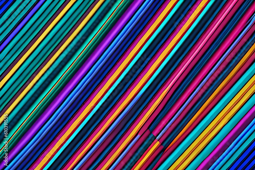 A repeating pattern of colorful lens filters, each with a unique shape and texture, arranged in a diagonal stripe formation