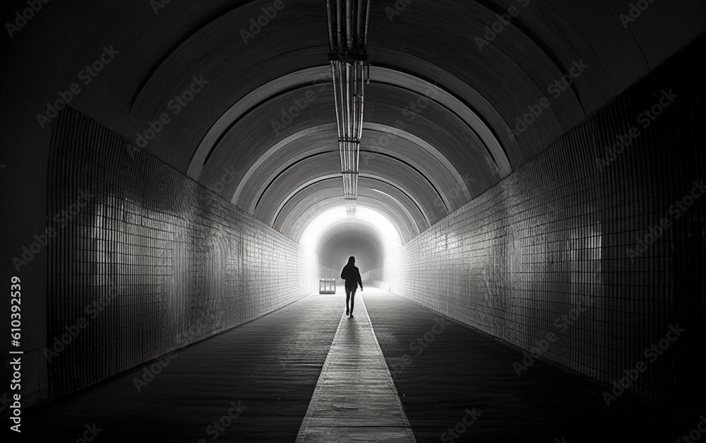 woman in the tunnel