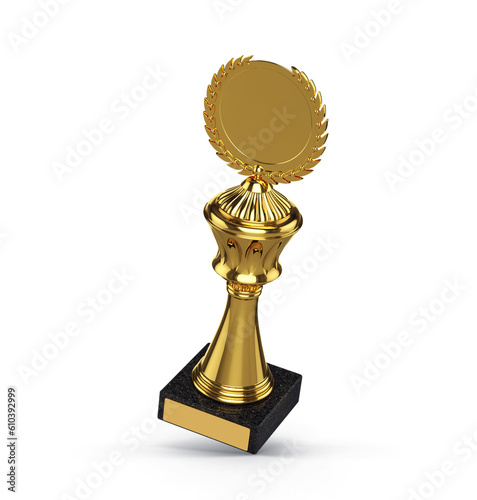 Gold Winner Cup Isolated 3D Rendering © Walter
