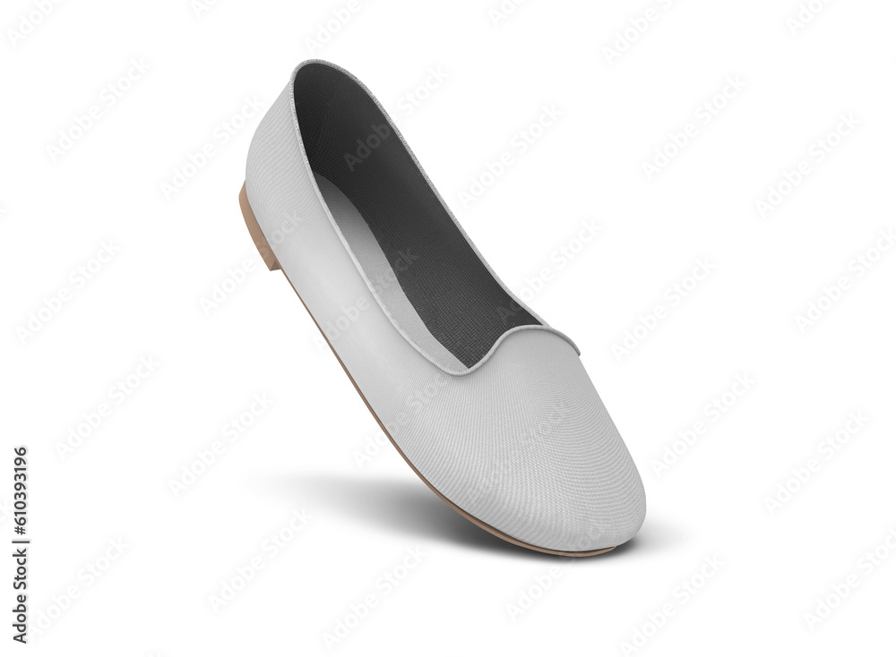 Round Toe Ballerina Flat Shoe 3D Rendering Round Toe Ballerina Flat Shoe 3D Rendering