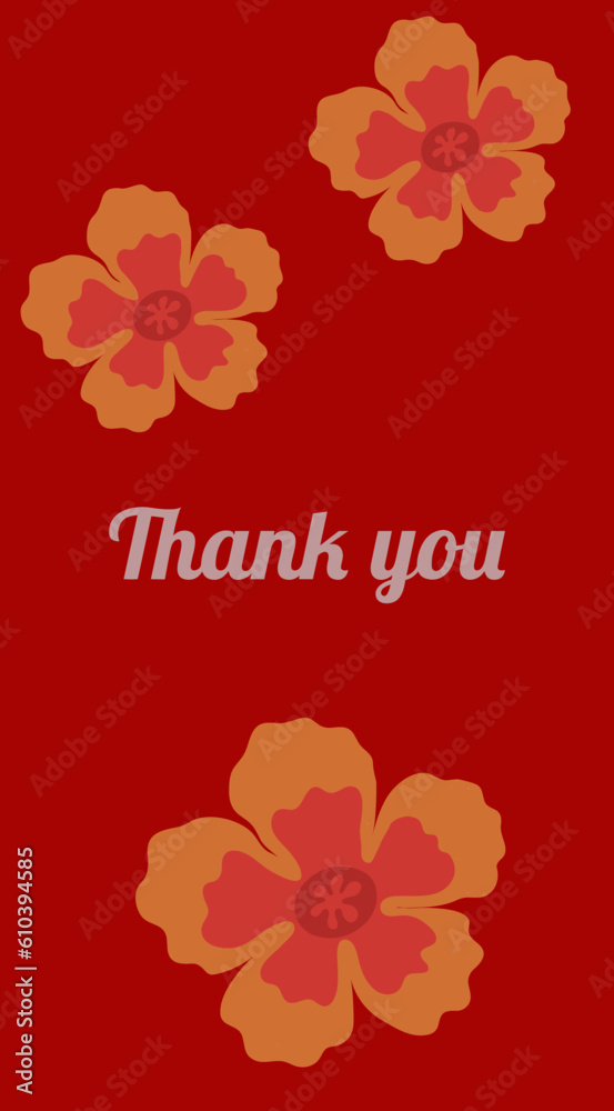 Naklejka premium card with flower, thank you card 