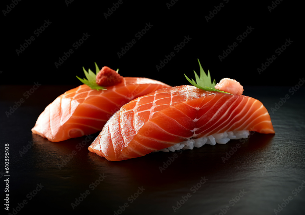 Sushi salmon  generative AI