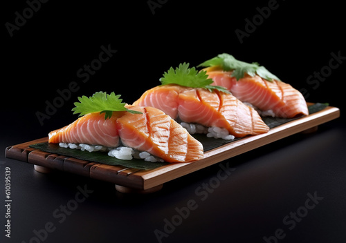 sushi with salmon generative AI