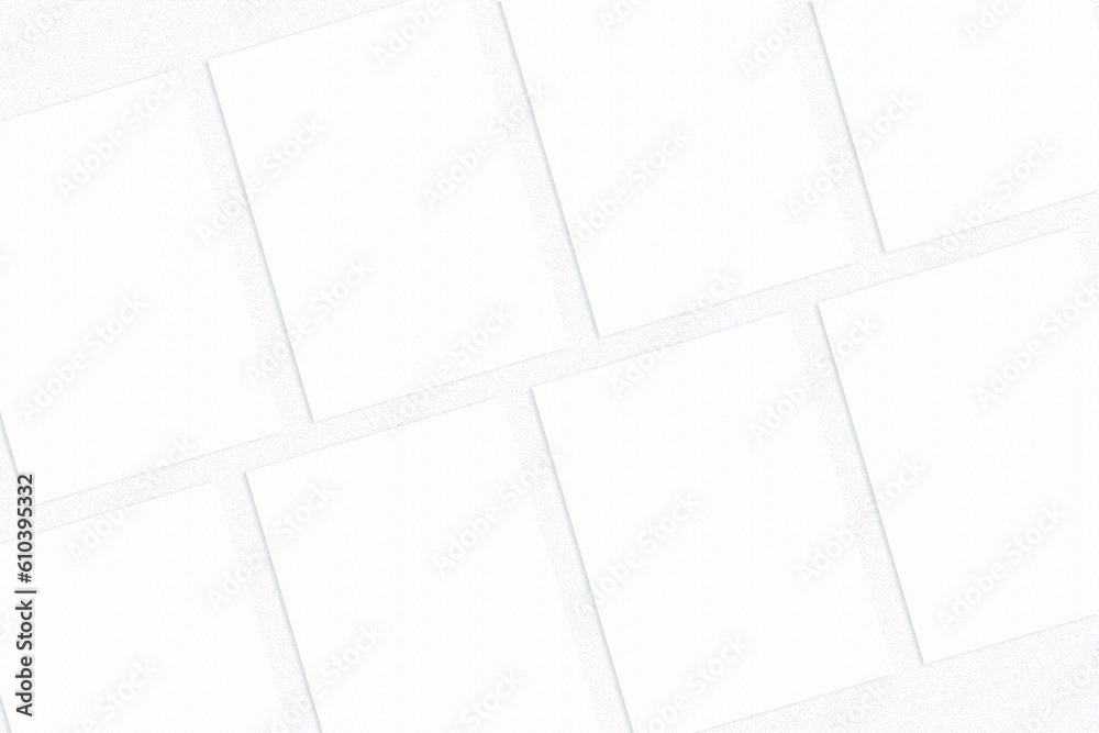 Empty lot of paper sheets on white background for making mock-up.Minimal mock-up template. Empty lot of paper sheets on white background for making mock-up.Minimal mock-up template.
