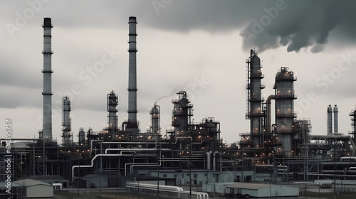 Refinery industry engineer are working and discussing at front oil and gas industrial factory,Oil refinery plant for industry