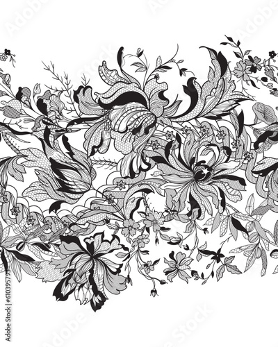 lace floral seamless pattern. Chintz 