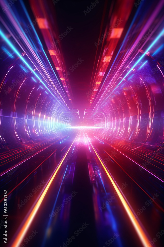 abstract background, futuristic tunnel, neon light, ultraviolet light ctreated with AI abstract background, futuristic tunnel, neon light, ultraviolet light ctreated with AI