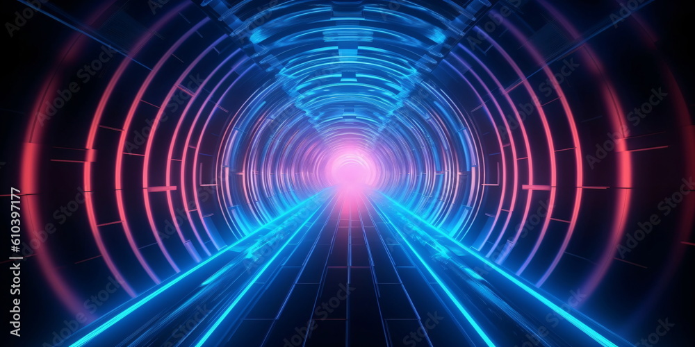 abstract background, futuristic tunnel, neon light, ultraviolet light ctreated with AI abstract background, futuristic tunnel, neon light, ultraviolet light ctreated with AI