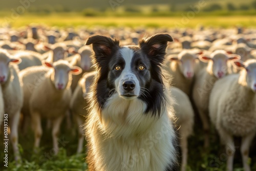 A canine sentinel standing tall against any threat to the sheep © Omkar