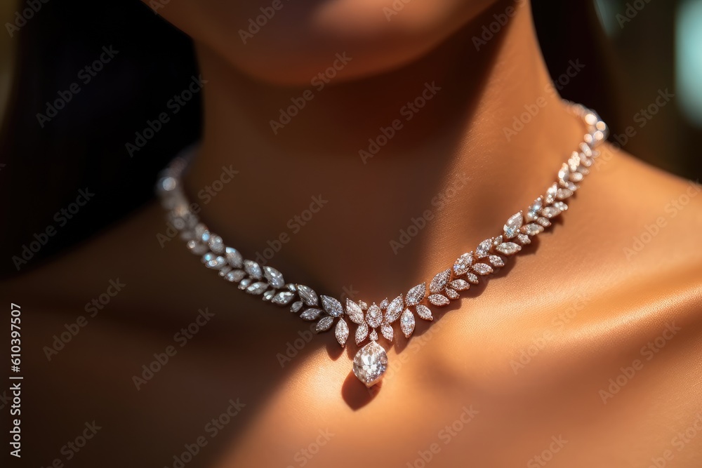 A symbol of opulence and beauty, a diamond necklace