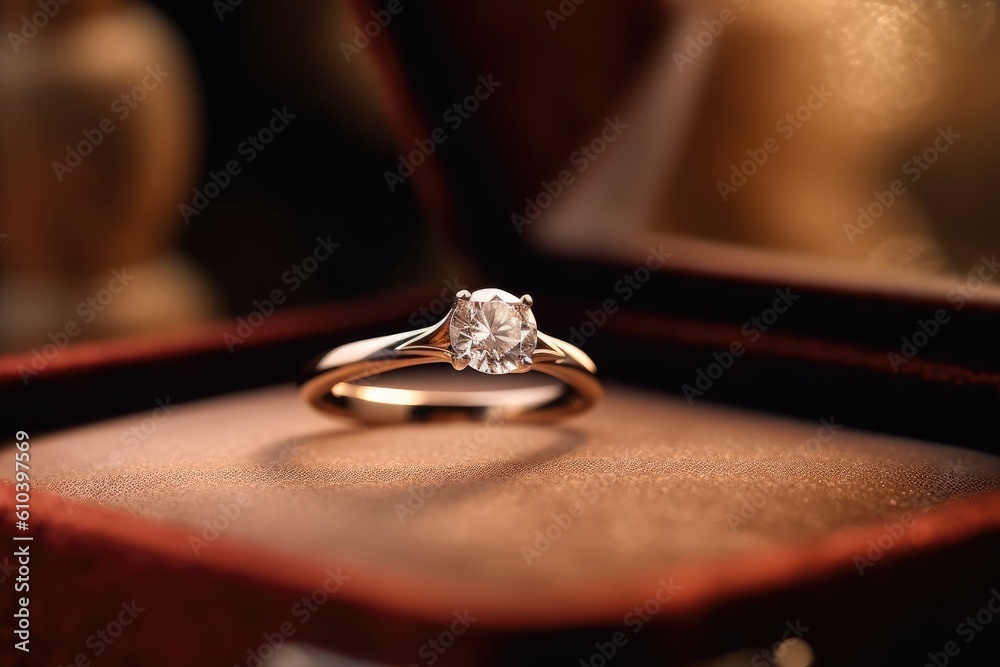 The mesmerizing charm of a diamond ring, a true showstopper - obrazy, fototapety, plakaty 