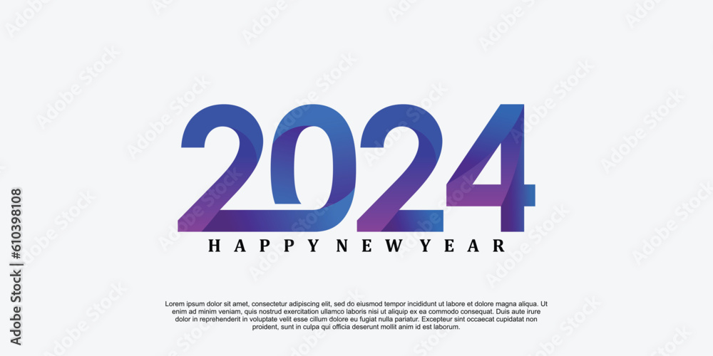 2024 happy new year logo design