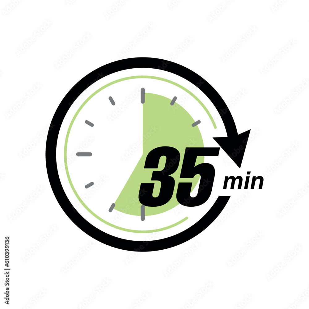 Stopwatch Counting Down to Minutes with Arrow Stopwatch Counting Down to Minutes with Arrow