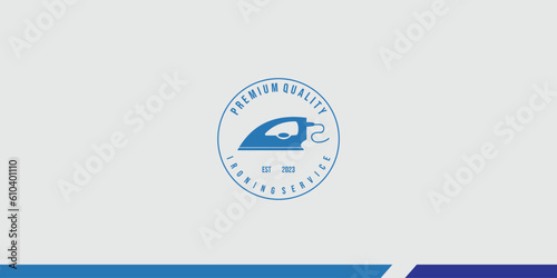 Laundry cleaning logo design with unique concept| ironing logo |premium vector