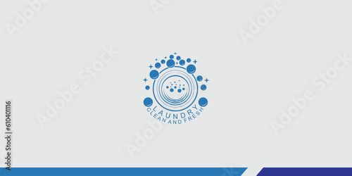 Laundry cleaning logo design with unique concept| ironing logo |premium vector