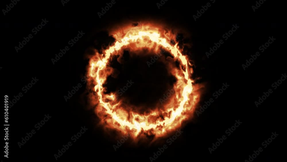 Pending loading fire screen – loopable turbulent fiery circle element