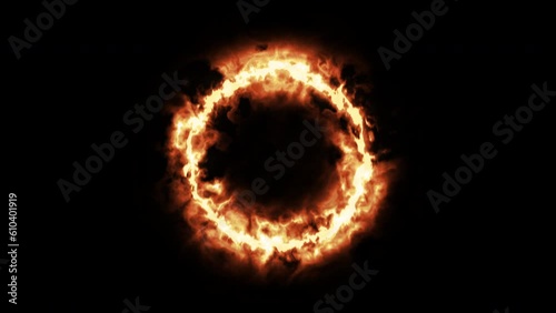 Pending loading fire screen – loopable turbulent fiery circle element