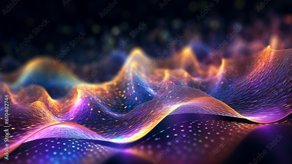 Fototapeta premium abstract background texture with colored graphic waves swirls of rainbow color .Generative AI.
