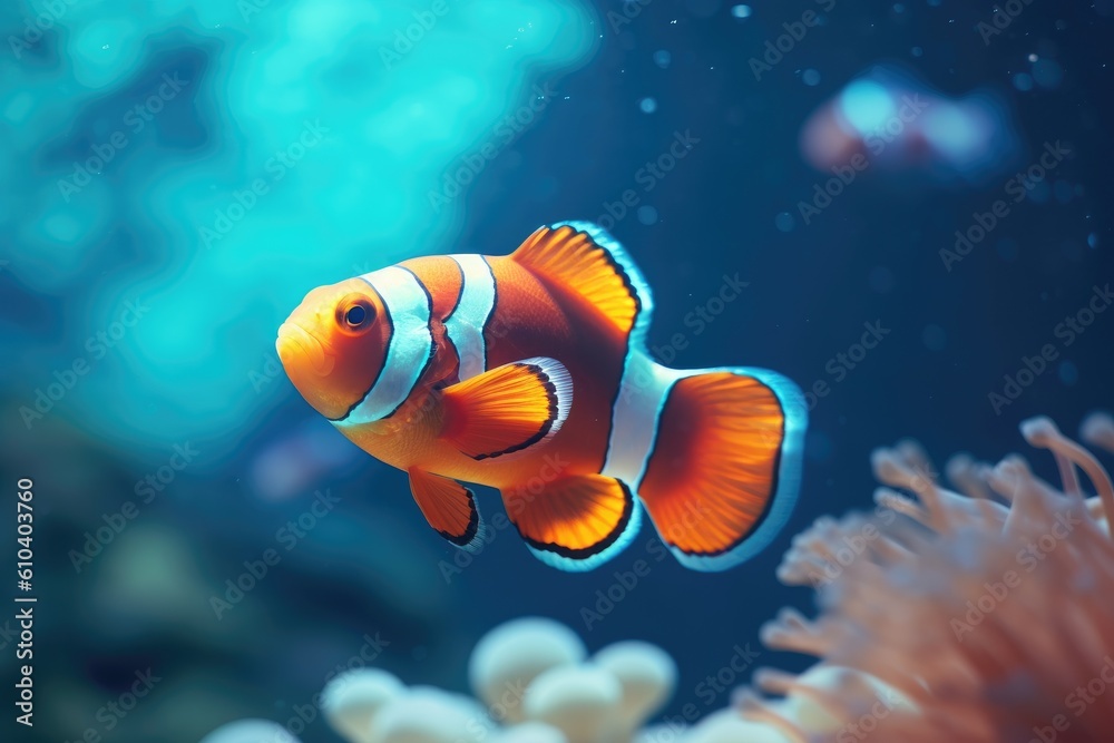 clown fish swimming in the sea clown fish swimming in the sea