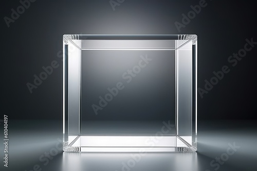 The essence of minimalism: an empty glass cube in its pure form
