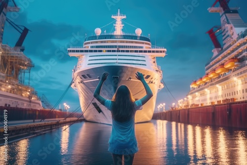 woman waiting for a cruise