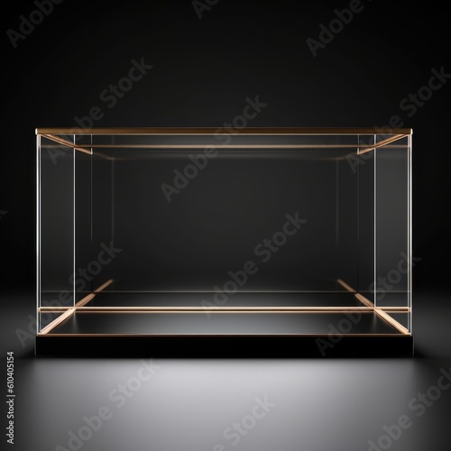 The beauty of simplicity in the empty glass exhibition box