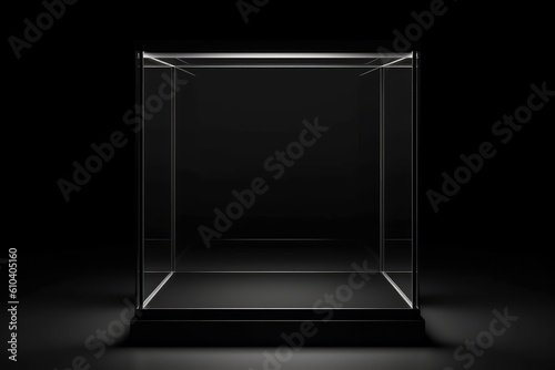 Glass showcase empty box