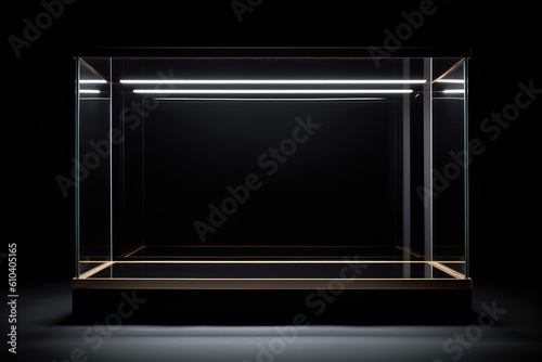 empty glass exhibition box
