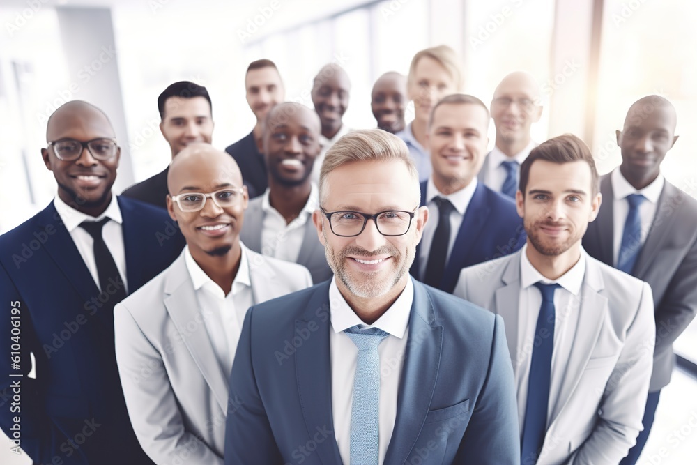 business businessman office mature meeting man portrait group teamwork success team diversity, created using generative ai technology business businessman office mature meeting man portrait group teamwork success team diversity, created using generative ai technology