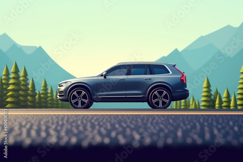 suv on a road illustration © Omkar