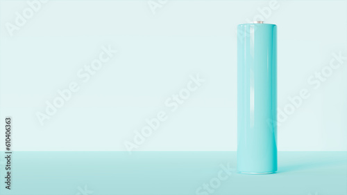 Wallpaper Mural 3d rendering of Double A Battery of blue color on blue stage, energy theme Torontodigital.ca