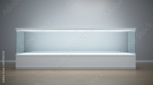 long Empty glass box for display for showcasing products
