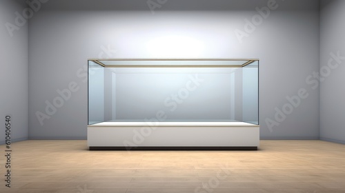 Empty glass box for display