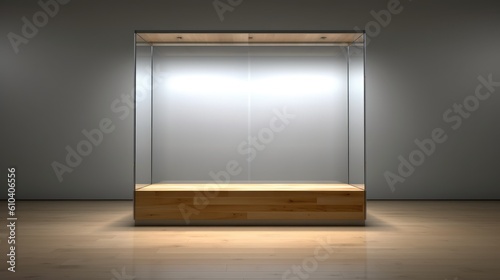 Empty glass box for display for showcasing products