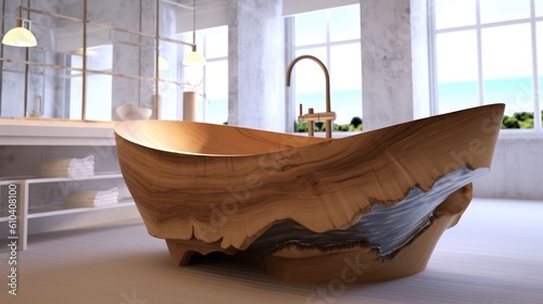 modern bath tub in a washroom