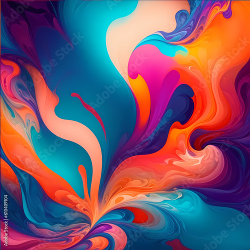 An abstract colorful wave or splash