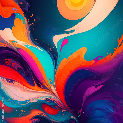 An abstract colorful wave or splash